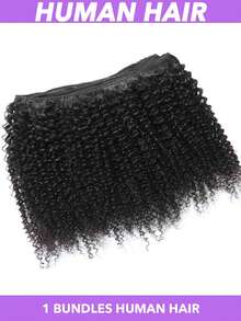 8A级巴西原生非裔蓬松卷发束，8-24英寸，未经加工的巴西原生卷发束，双层缝制，女士专用，自然黑色