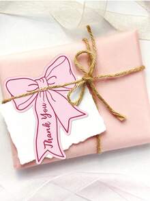 1/10/20/50张粉色蝴蝶结迷你感谢卡，蝴蝶结贺卡，商务感谢卡，适用于商务、周年纪念、派对、洗礼、毕业典礼、节日、生日、感恩节、教师节等场合，向宾客、朋友和家人表达谢意。
