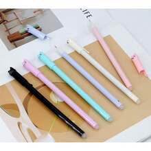 4Pcs Cat Erasable Gel Pen 0.5mm Magic Ink Blue Black Pen Set With Rubber Eraser Creative School Stationery
