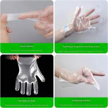 JIASAIL Disposable Hand Mask With Ear Paraffin Wax Gloves Hand Conditioning And Spa Treatment Plastic Gloves For Cleaning, Coloring,And Manicure Tear-Resistant Glove Liners For Personal Use 100pcs - 白色 - 查看 2
