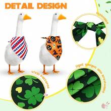 11 Pcs Holiday Porch Goose Outfits Bandana Adjustable 23" Porch Goose Bib Seasonal Clothes Fall Decor(Fresh) - 新鮮的 - 查看 3