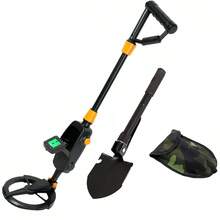 手持式黄金探测器 - MD-1008A，是寻找硬币、珠宝和宝藏的理想之选，灵敏度可调，液晶显示屏 - 带铲子（不含电池） - 彩色 - 查看 8