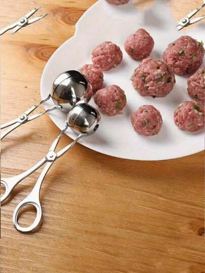 2/1件套不锈钢肉丸制作器、肉丸切割器、牛肉丸制作器、餐饮服务工具、厨房小工具、厨房配件、手动塑料肉丸制作机、槌球机、金属熊爪烹饪用具、肉丸制作器/成型器/模具、烹饪用具、汉堡肉丸托架、香肠模具、饺子模具、厨房用具、家用厨房用品、烹饪工具、厨房砧板