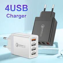 4口快速充電器，多個USB接口 - 耐用多功能USB充電適配器，兼容 17/16/15/14/13/12/8/XR、Galaxy S24 Ultra/S23/S22/S21、Pixel及更多設備 - 查看 2