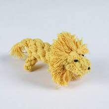 Handmade Woven Lion Toy, Brown Cotton Rope, Cute Animal Shape, Lion Dog Chew Knot Pet Toy - Multicolor - View 12