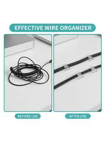 100pcs/50pcs/30pcs/10pcs Self-Adhesive Cable Organizer Hooks, Cable Management Storage, Outdoor Lamp Hooks, Sticky Mini Fairy Light Clips, Sticky Cable Organizer Racks, Random Color Adhesive Backs, Indoor Christmas Light Clips, Wall Wires, String Lights, Decorations - Multicolor - View 3