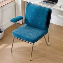 Office Chair With Integrated Cat Bed - Pet-Friendly Chair, Scratch-Resistant Material, Wide Seat, Interchangeable Armrests, Ergonomic Design, Cat Bed In The Backrest, Armchair - Blue - View 6