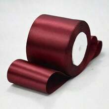 1 Roll 25 Yards, Deep Burgundy Satin Ribbon, Silk Decorative Ribbon, Suitable For Crafts, Hair Accessories, Holiday Gift Wrapping - Burgundy - View 11