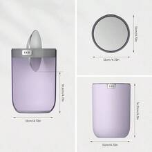 Computer trash bin with flip - top lid for small table suitable for office, home, car, has a round 0.4 - gallon capacity (pink) - Lavanda - Ver 2