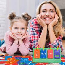 Conjunto de 104 peças interativas de flip chart para matemática: frações, decimais e porcentagens. Material didático e manipulável para crianças de 3 a 6 anos. Recursos para ensino domiciliar e em sala de aula, treinamento de raciocínio matemático, auxílio para professores (formas e cores sortidas aleatoriamente). - Multicolorido - Ver 5