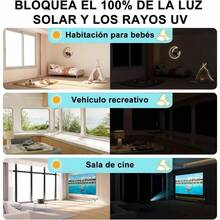 Persianas Opacas Porttil, 145x300cm Cortinas Opacas Aislamiento Trmico con Bolgrafo Regla y Cuchillo, Tela Opaca Puede Cortar Y Bloquear Luz para Ventana Viaje Dormitorio Cuartos - Negro - Ver 6