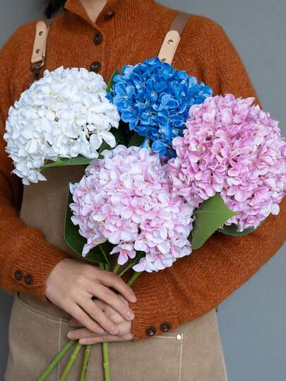1pc Lifelike Long Stem Hydrangea Flower, High-End Artificial Flower Decoration For Living Room, Wedding, Dining Table