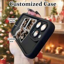 Funda de teléfono antideslizante, a prueba de golpes y elegante Funda de teléfono: Funda de teléfono con patrón de ojos pintado personalizado de 4 fotos Gao Zhu, protección completa personalizada con foto, agarre cómodo, antideslizante, a prueba de caídas, elegante. Regalo perfecto para amigos, parejas y seres queridos. ¡Equipa tu teléfono con una funda de teléfono a la moda! - 1 pieza - Ver 2