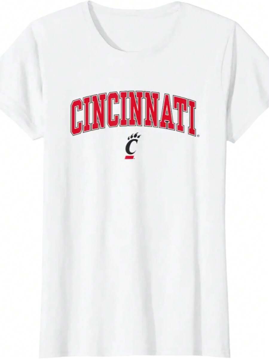 Cincinnati Bearcats Arch Over Logo Officially Licensed T-Shirt - White - View 1