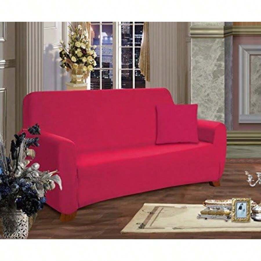 Elegant Comfort® Furniture Jersey Stretch Slip-Cover, Sofa Ruby(default) - Multicolor - Ver 1