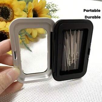 1 Piece, , Strong Magnetic Adsorption, Portable, Rust-Proof, Sealed, Stainless Steel Material, Magnetic Sewing Needle Storage Box, Minimalist Craft Style, Black, Rectangular, Holds Pins And Buttons + Stores Sewing Needles + Dustproof And Moisture-Proof, Portable Embroidery Craft Accessory Storage Box, Suitable For Christmas, New Year, Embroidery Crafts, And Home Studio Use