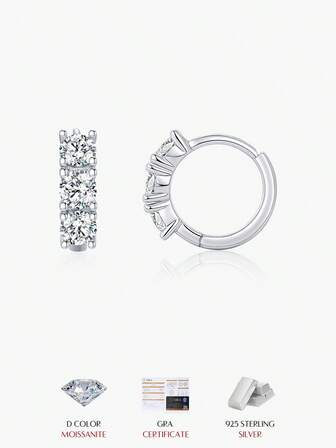  MODIAN D Color Clarity VVS1 Moissanite Halo Earrings 925 Sterling Silver Classic Stud Earrings For Women Luxury Bridal Jewelry