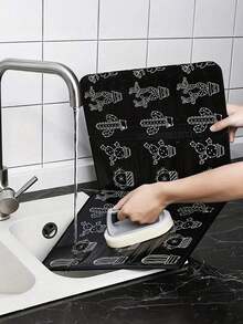 1pc High Temperature Aluminum Kitchen Splash Guard, Anti-Leakage Splash Board, Suitable For Gas Stove, Home, RV And Camping Cookware, Foldable Splash Panel - Multicolor - View 11