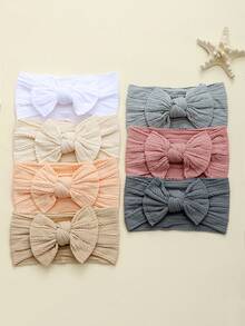 jralon 18pcs/Pack Infant & Toddler Multicolor Nylon Bow Jacquard Headbands, Soft Elastic Hair Bands For Babies, Suitable For All Seasons
