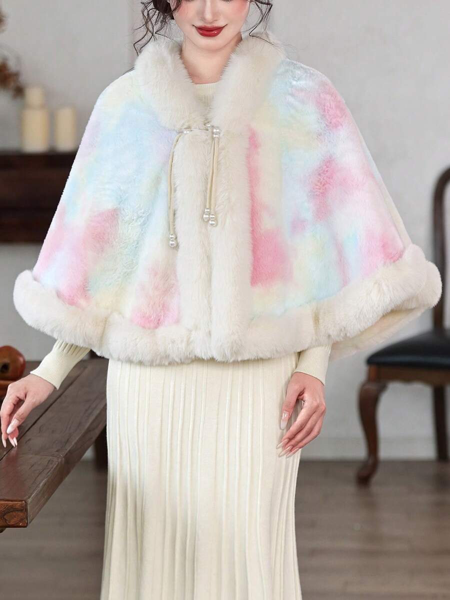 1pc New Bridal Gown Shawl Cloak Outerwear, Thick Warm Jacket, Lovely With Sweater, Suitable For Winter - A - View 1