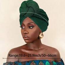Awegeo Luxury Solid Color African-Inspired Turban Headwrap – Exclusive Design With Artisan Forehead Bow |     Sophisticated Headwear For Special Occasions - A - Xem 4