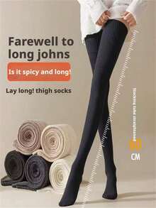 1 Pair Long Thigh Over Knee Socks For Women's Autumn And Winter JK Uniform, Long Knee Pads, Solid Color Micro Pressure Long Socks, High Beauty Long Tube Socks, Daily Leisure Socks, Fitness Essentials, Comfortable To Wear, Multi-Functional Styles, Lightweight And Comfortable, Suitable For Daily Commuting