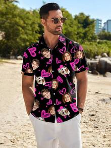 Customized Shirt, Personalized Shirt With Custom Designs Of Male/Female Portraits, Children, Pets, Cartoons, Holiday Themed Interesting Shirts - Multicolor - View 4