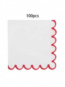 20 piezas/40 piezas/100 piezas Servilletas semicirculares rojas con bordes blancos, rosas y rojos, adecuadas para fiestas de cócteles, cenas, bodas, fiestas de cumpleaños, San Valentín, tardes de té, se pueden usar como decoración de mesa. - Multicolor - Ver 11