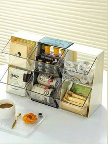 1pc Tea Bag Storage Box With A Unique Whale Mouth Design, The Curvature Fits The Hand's Picking And Placing Habits, Making It Smooth To Take Tea Bags, Snacks, And Small Kitchen Items Without Jamming. It's Super Convenient To Take During Spring Festival Guest Receptions And Mid-Autumn Family Banquets, Being Decent And Efficient!