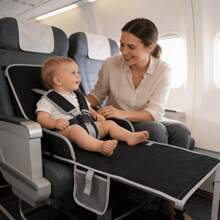 1 pieza Cama de avión para niños pequeños, asiento de avión extensor de cama de viaje para niños, esencial de viaje, avión portátil, reposapiés para cochecito/debajo del escritorio, necesidad de viaje para bebés - Multicolor - Ver 3