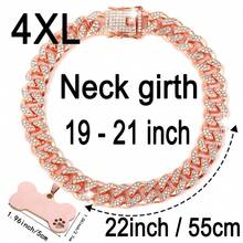 1 pièce Collier à chaîne pour chien, 1,3 cm de large, style hip-hop avec étiquette, accessoire de collier pour animaux de compagnie, cadeau pour chiens petits/moyens/grands, cadeau d'anniversaire pour animaux de compagnie - Multicolore - Voir 30