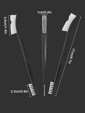 3/5件套双头枪械清洁刷套装，尼龙和黄铜刷毛，7英寸手柄，用于枪械维护，适合枪械爱好者，可清洁枪膛/枪管，兼容步枪/手枪