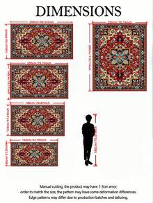 1pc Bohemian Style Large Area Rug, New Faux Wool Washable Bottom Indoor Carpet, Living Room Rug, Sofa Rug, Bedroom Rug, Bedside Anti-Slip Mat, Dining Room Kitchen Rug, Office Chair Pad, Entryway Doormat, Outdoor Picnic Mat, Outdoor Camping Blanket - Multicolor-1 - View 2
