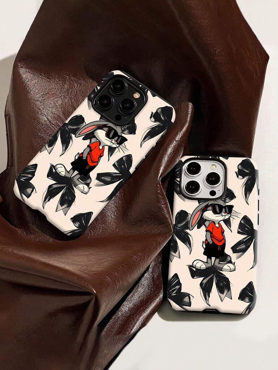Funda para teléfono con diseño de conejito, compatible con fundas , 17, 16 Pro Max, 15 Pro Max, 13 y 12. Moderna funda protectora de doble capa con una excepcional absorción de impactos. El regalo perfecto para amigos, familiares, seres queridos y cualquier celebración. - Blanco - Ver 1