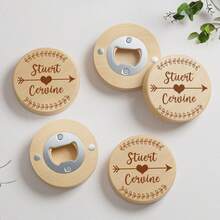 1 cái/10 cái/30 cái Dụng cụ mở nắp chai nam châm bằng gỗ cá nhân hóa, Nam châm tủ lạnh quà tặng đám cưới, Quà lưu niệm khách mời dự tiệc cưới có thể tùy chỉnh. - Nhiều màu - Xem 22