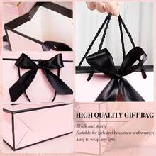 20 túi quà bằng giấy Kraft màu hồng có quai ruy băng nơ, túi quà giấy nằm ngang phù hợp làm quà tặng cho phù dâu trong đám cưới, dùng được cho cả nam và nữ, cũng thích hợp làm quà sinh nhật, quà cưới, quà tiệc phù dâu, quà tặng bán lẻ. - Nhiều màu - Xem 11