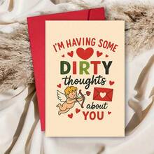 1 tấm thiệp chúc mừng lãng mạn với thiết kế thần tình yêu Cupid vui tươi, hoàn hảo cho các cặp đôi thể hiện tình yêu và mong muốn, lý tưởng làm quà tặng Valentine hoặc kỷ niệm để làm cho những khoảnh khắc đặc biệt của bạn thêm thú vị. Bao thư + Thiệp - Nhiều màu - Xem 2