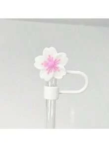 4pcs/8pcs Cute Floral Decor, Dust-Proof Drinking Straw Sakura Straw Caps, Straw Covers For Water Bottles Made Of Silicone And Straw, Customizable Reusable Straw Toppers, Suitable For Home And Party Decoration - Sakura Straw Lid - View 10