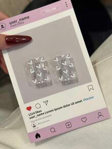 2pcs Heart-Shaped Outline Multi-Color Ins Style Data Cable Protector Compatible With Apple Charger