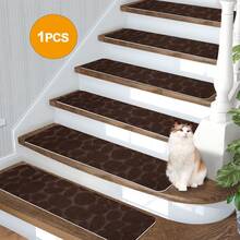 1/7/15pcs Anti-Slip Stair Treads, Self-Adhesive, Suitable For Indoor Wooden Stairs, Comfortable Noise Reduction, Suitable For Children, Elderly And Pets, Home Decor Stair Mats, Warm And Anti-Slip In Winter, Washable And Reusable, Size: 20*76 Cm / 7.9*29.9 In - 55*19 Cm / 21.65*7.5 In - Multicolor - View 19