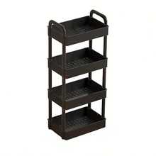 Estante de plástico negro 4 capas 5 capas acabado de almacenamiento multifuncional ligero y fácil de instalar - Negro - Ver 10
