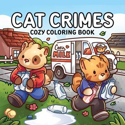 1 "Cats Doing Crimes" Coloring Book, Suitable For Adults And Children, Bold Yet Simple, Clean And Elegant Patterns, Ideal For Relaxation. Can Be Used As Christmas, Halloween, Birthday, Children's Day Gift, Student Supplies, Back To School Supplies Or School Supplies. [Essential For Hand-Drawn Art] No Need To Trace, Easy To Paint, Relieve Stress, Suitable For Adults And Teenagers.