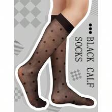 - 4 pares de medias de rejilla para mujer, calcetines de pantorrilla para mujer, hasta el tobillo, transparentes - Charm Negro + Elegante - Ver 2