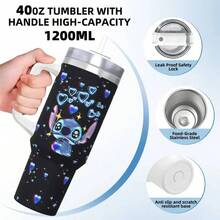 Lilo And Stitchs Tumbler Vacuum Insulated Cartoon Thermal Cup Stainless Steel Double Wall Mugs Bottle, 40oz - 13 + 均碼 - 查看 2