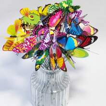 5/15pcs 3D Butterfly Style Butterfly Rods, Garden Decor Accessories - Multicolor - View 5