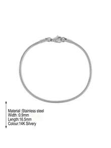 1pc Minimalist Stainless Steel Silver Snake Bone Chain Bracelet For Women, Suitable For Daily Wear - Silver - View 19