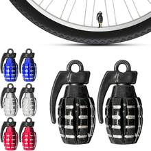 Tapón Pivote Cubre Válvula Bicicleta Moto Carro (Granada Negra) - Ojos - Ver 1