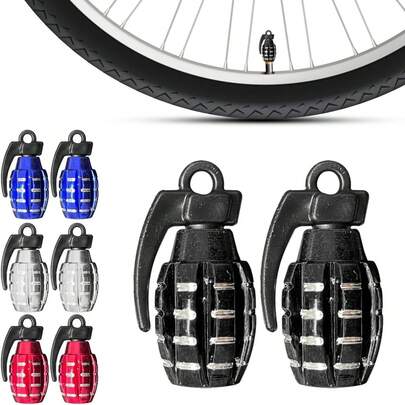 Tapón Pivote Cubre Válvula Bicicleta Moto Carro (Granada Negra)