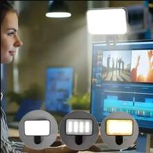 No 015062149-0001 1pc Portable Rechargeable LED Clip-On Fill Light, 3 Lighting Modes, Suitable For Computer, Photography, Video Calls, Live Streaming, Multi-Scenario Use, Adjustable Brightness, Ideal Gift For Friends And Family, Rechargeable (Built-In 250mAh Battery) - Mobile Phone Fill Light - View 5