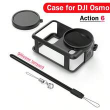 适用于 Osmo Action 5 Pro 4 3 6 的硅胶保护套，带镜头保护盖，适用于 Osmo Action 6 5pro，防刮擦保护套，相机配件